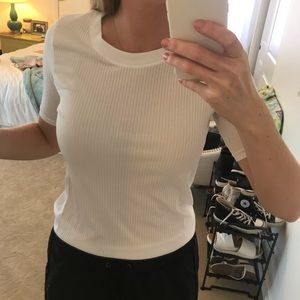 White athleta tee